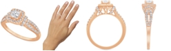 Macy's Diamond Princess Halo Engagement Ring (1 ct. t.w.) in 14k Rose Gold
